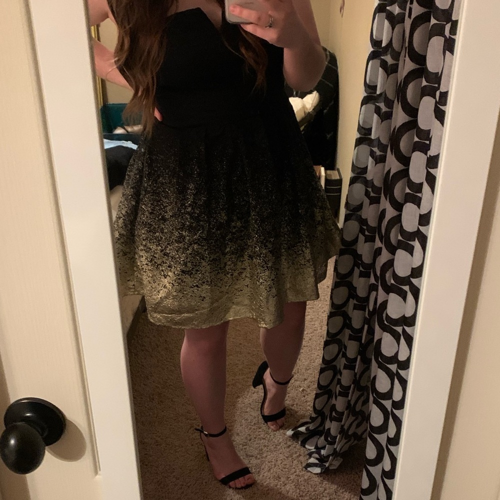 Black and Gold Sparkle Dress
